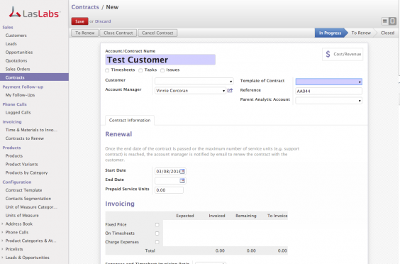 Odoo Sales Order Contract Create